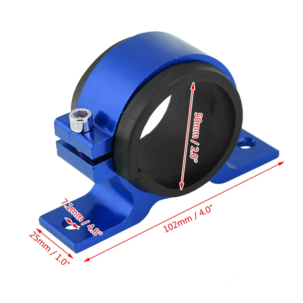 Aluminiumlegering 50mm bil Singelfilter Cradle Mounting Bracket Clamp Cradle Bränslepumpstöd