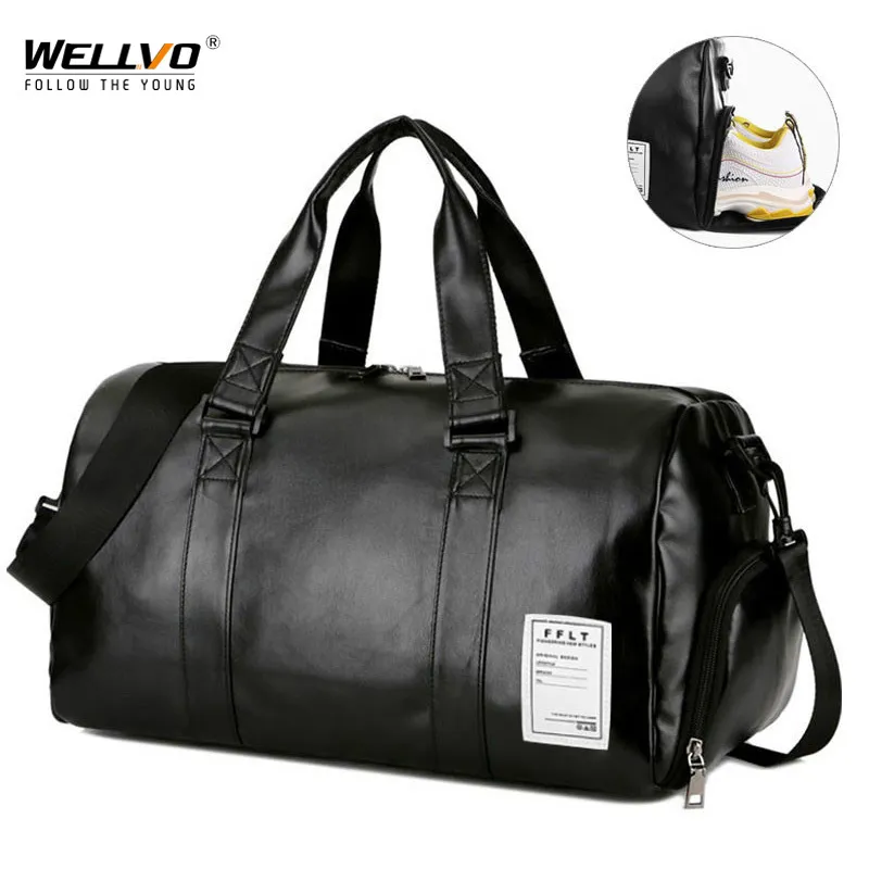 Travel Bag Carry on Luggage Duffel Bags Large PU Leather Tote Belt Weekend Crossbody Bag Overnight Solid sac de voyage XA88WC 2103217L