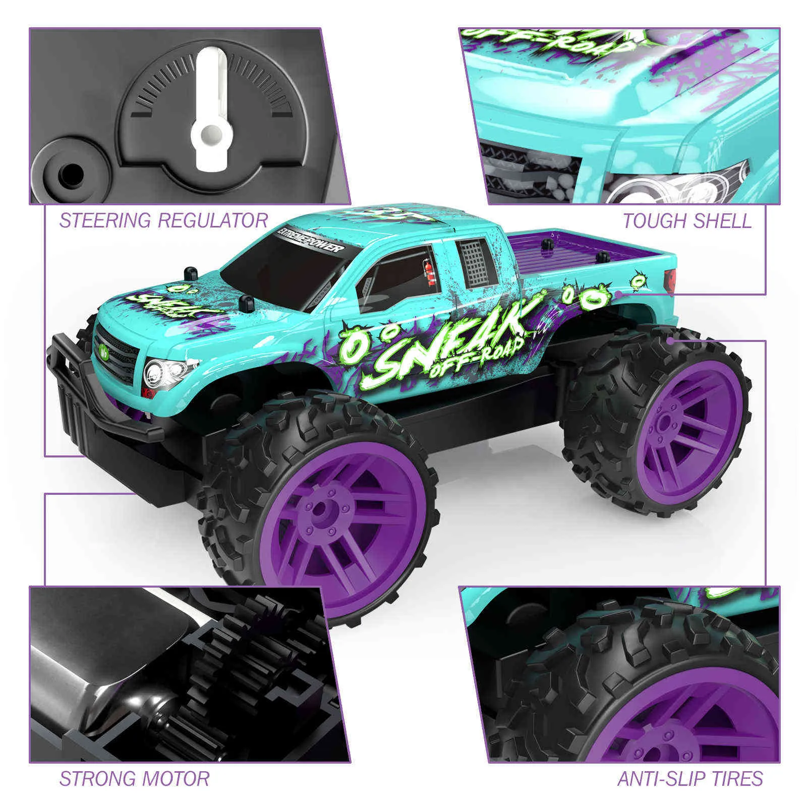 Sinovan RC 2,4 GHz Hochgeschwindigkeits-RC-Auto 1:36 ferngesteuertes Auto, Spielzeug für Kinder, cooles Off-Road-Rar-Kinderspielzeug, Geschenke 211029