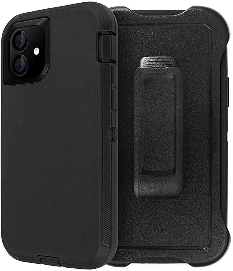 Luxe Defend CaseS voor iPhone14PROMAX 14PRO 14 14PLUS 13PROMAX 13PRO 13 12 ProMax 3 in 1 ShockProof Cover Outdoor Rugged BOX Case Met clip