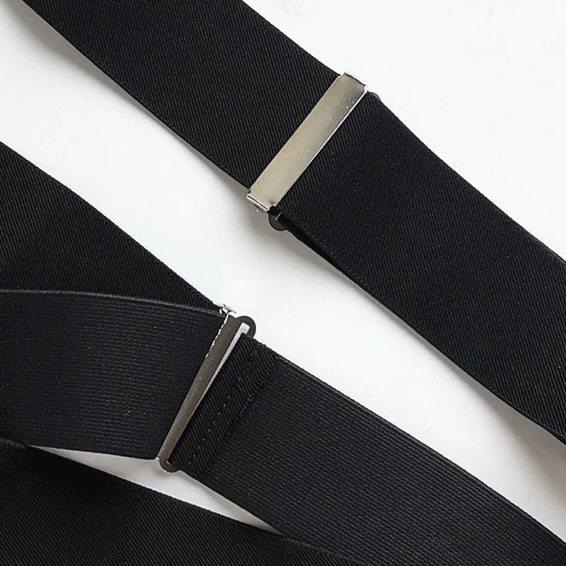 Plus Size 50mm Wide Men Suspenders High Elastic Adjustable 4 Strong Clips Suspender Heavy Duty X Back Trousers Braces 2429