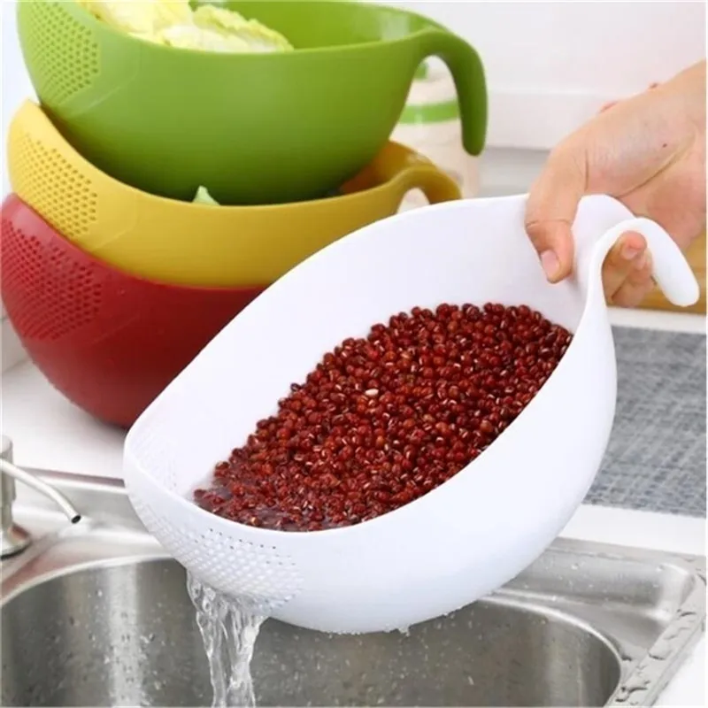 Rice Washer Quinoa Strainer Cleaning Veggie Fruit Kitchen Tools with Handle Newest