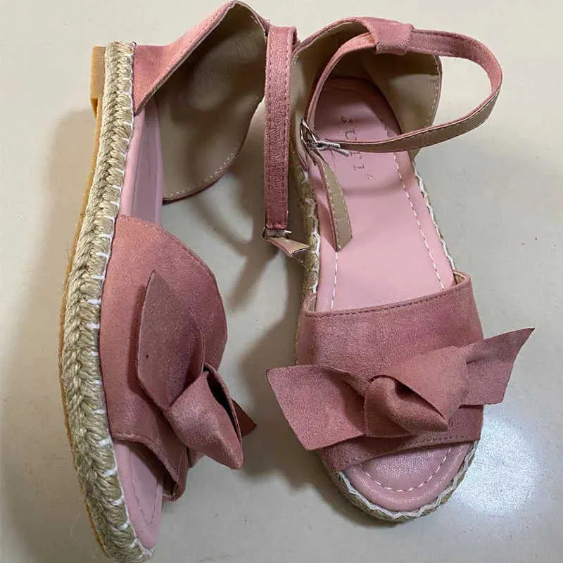 2021 Mulheres Apartamentos Sandálias Sapatos de Verão Mulheres Sapatos Preto Cinza Rosa Sandalias Mujer Casuais Mulheres Sandálias Dropshipping Y0721