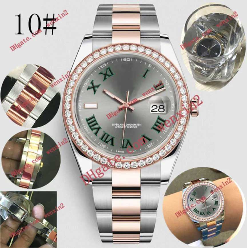 Vattentät Small Diamond Mens Watch Rom -siffror Mechanica Automatisk 41mm kvalitet rostfritt stål Bezel Super Luminous Sports STY276M