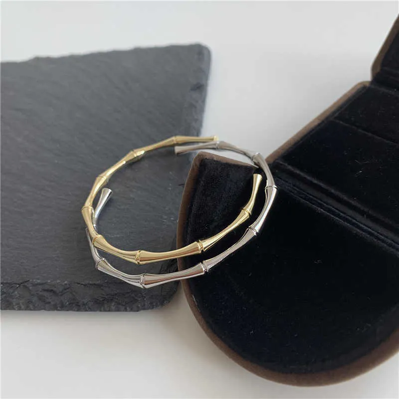 2021 nuovo design a forma di bambù braccialetto di dimensioni regolabili donna moda gioielli coreani di lusso braccialetto insolito della ragazza retrò Q0719