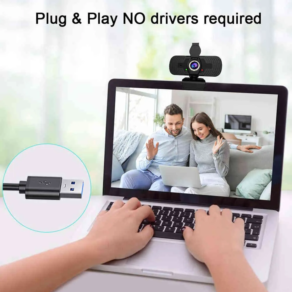 Full HD 1080P USB Web Camera со встроенным микрофоном + крышка 360 вращение компьютера в прямом эфире видео потокового видео Conte Webcam
