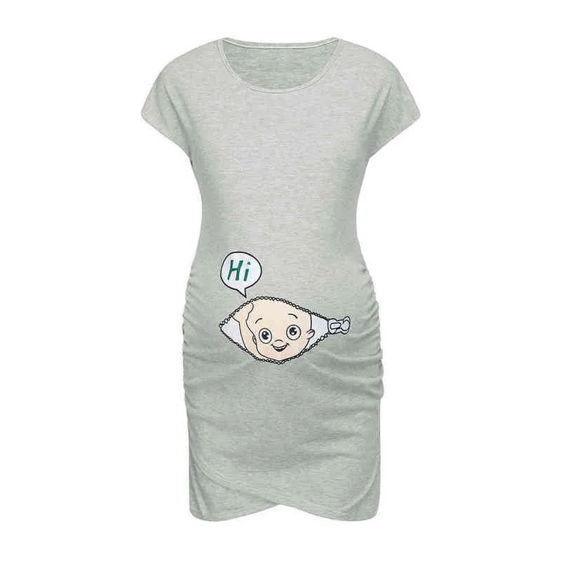 Sukienka ciążowa Wygodna kamicami kategorii macierzyńskiej sukienka Śliczne do nadruku bez rękawów sukienki dla kobiet w ciąży ubrania G220309
