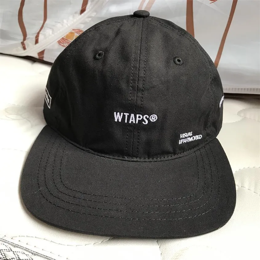Wtaps Düz Brim Beyzbol Kapağı Erkekler Kadın Nakış Dad Hip Hop Snapback Trucker Cap Golf Açık Ayarlanabilir Günlük Harajuku T201880