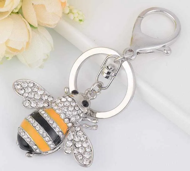 Creative Bee автомобиль ключ цепочка цинковый сплав металлический ключ кольцо рождественские подарок мода стразы алмазные личности брелок подвеска