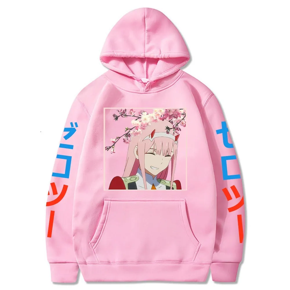 Franxx in the Darling Zero Two 02 Printed Hoodies Hooded Sweatshirts Cozy Tops Pullovers Y0319