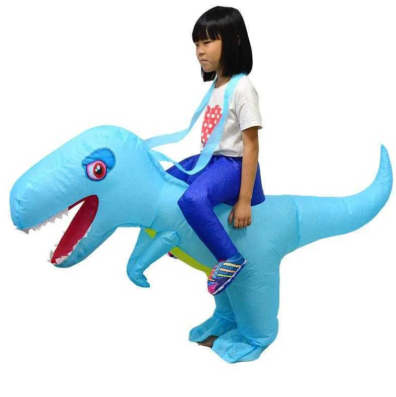 Nadmuchiwany kostium Dzieci Dzieci Dinozaur T Rex Kostiumy Blow Up Fancy Dress Maskotki Cosplay Costume Dla Chłopców Dziewczyny Q0910