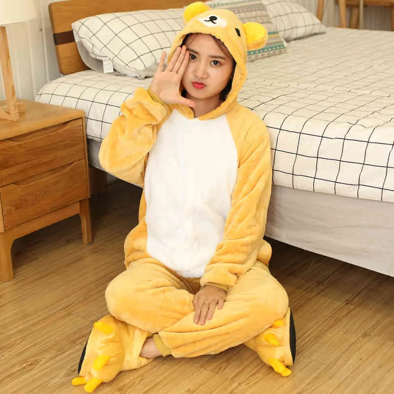 Femmes licorne Onesie unisexe hiver Totoro Panda Onesies enfants vêtements de nuit Anime Costumes adultes vêtements de nuit en flanelle pyjamas Homewear