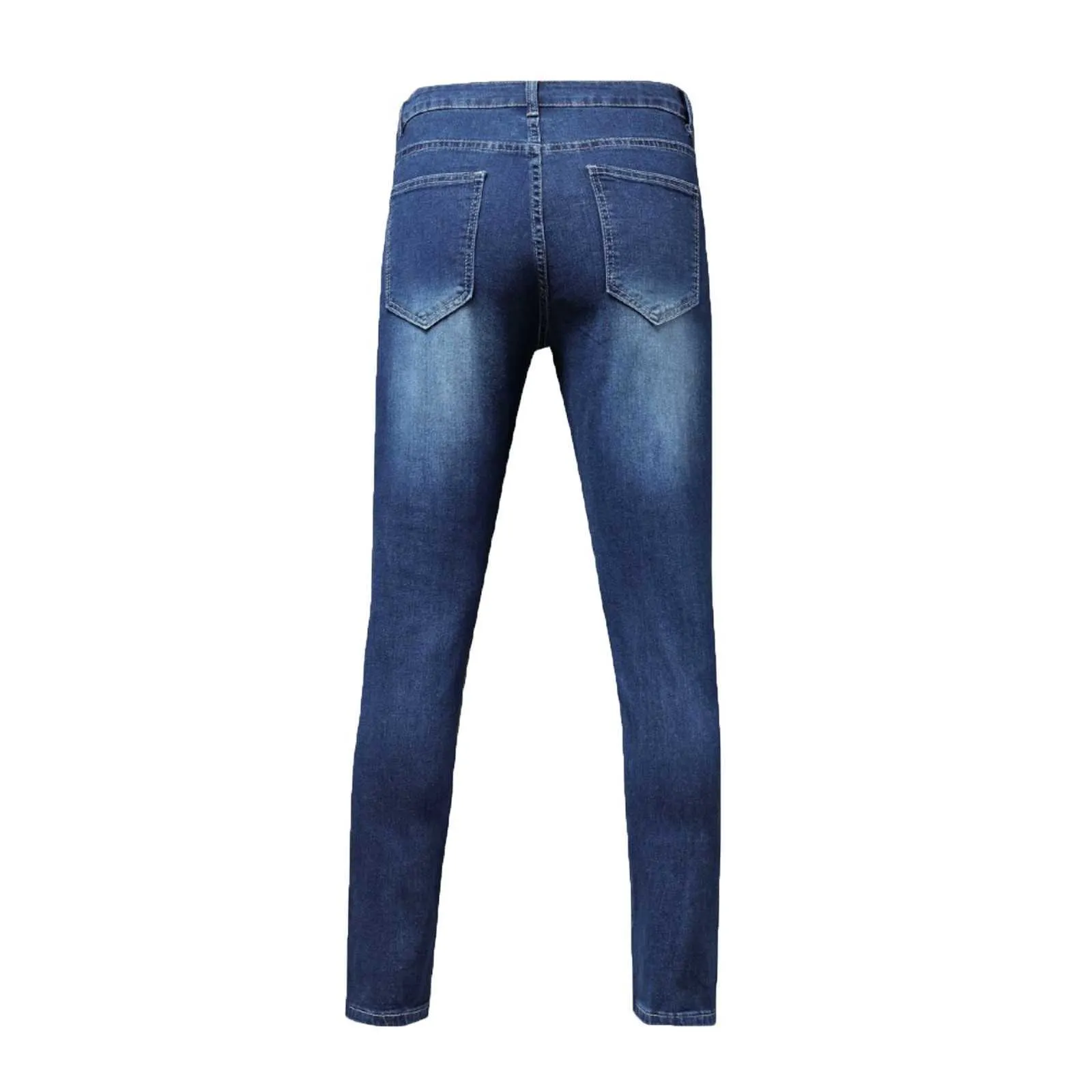 Summer New Style Men's Zipper Jeans Street All-match Casual Men's Straight-leg Pants Pure Color Washed Jeans 2021#g30 X0621