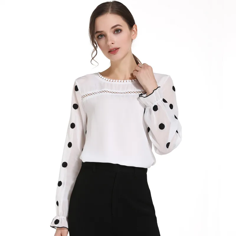 fashion women blouses long sleeve shirts chiffon shirt office white s tops and blusas d383 60 210506