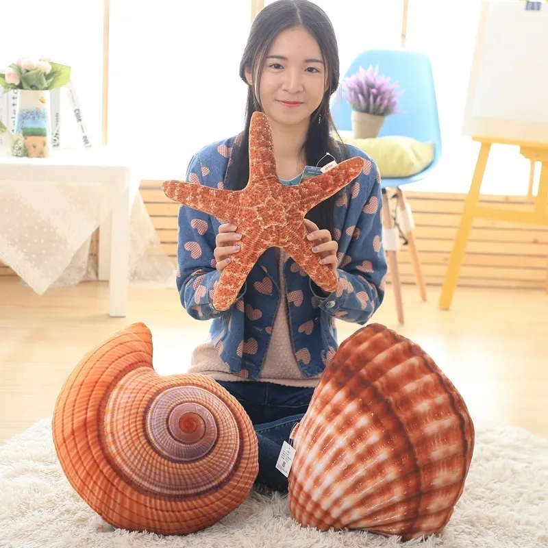 Sea Shell Starfish Carrch Soft Gevulde kussens Slaapkussens Home Decor Sofa Bed Kussen Seashell Kids Knuffels Gift Coussin 220309