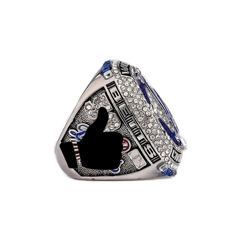 World Baseball Championship Ring 2020 LA Champions Ringe für Fans Silbernes Souvenir aus massivem Metall mit Kristallen301Y
