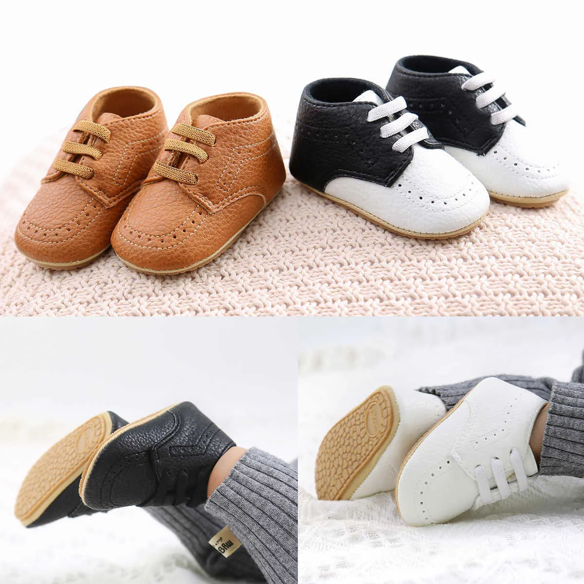 Baby-Schuhe aus weichem Leder mit Gummisohle, klassische Kleinkinder-Mokassins, rutschfeste Lauflernschuhe für Jungen und Mädchen, geborene Krippe 211022