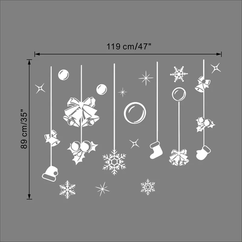buon natale campane calzini citazione vacanze adesivi murali arredamento camera 049. vinile fai da te regalo casa decalcomanie festival mual art poster 3.5 210420