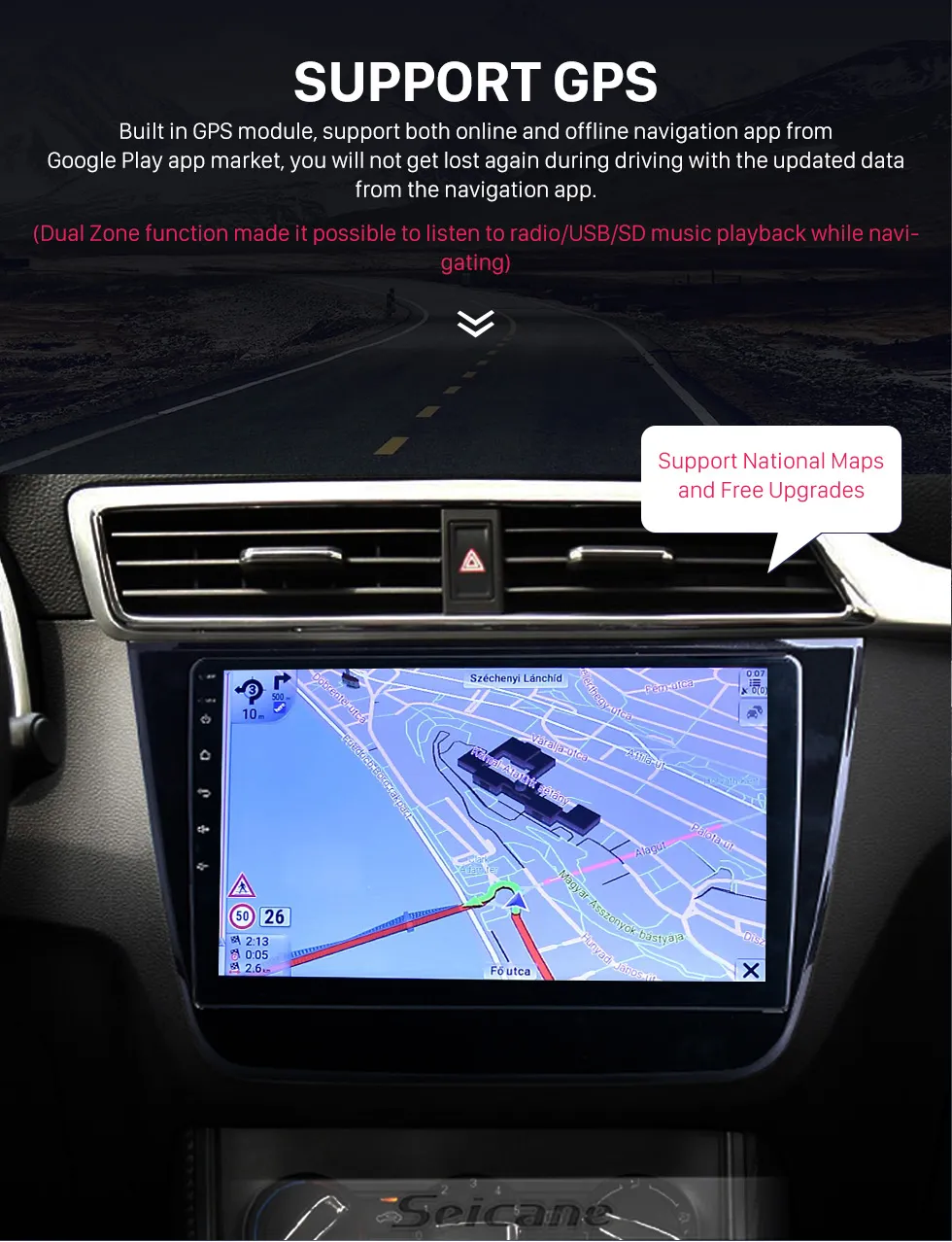 Auto DVD-speler Radio GPS qled voor 2017-2020 MG-ZS Navigatiesysteem Ondersteuning CarPlay DAB + 10.1 Inch Android 10 2 + 32G