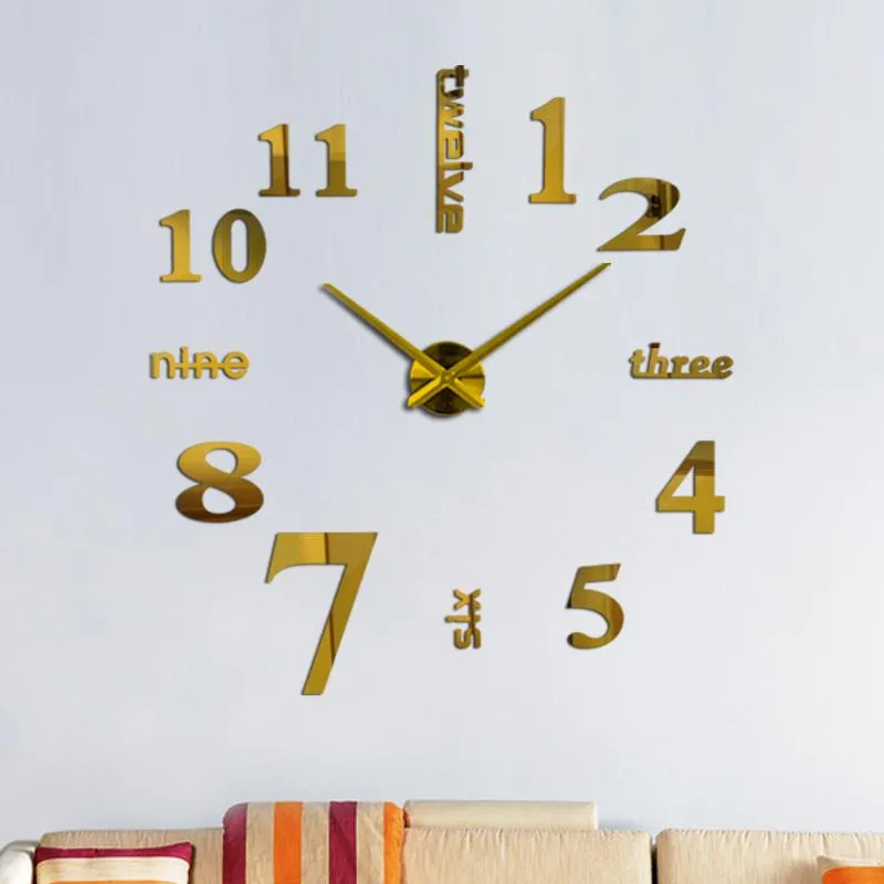 Zegary ścienne Oho Creative DIY Acryl Mirror Duże zegar kwarc zegara nowa życie nowoczesna igła salon wystrój domu naklejki 212y
