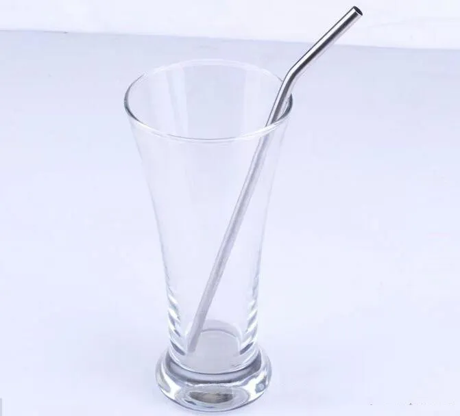 DHL ship Stainless Steel Straw Drinking Straight Curved Straws 8.5" Reusable ECO Metal Drink Straws Bar Drinks Party Stag