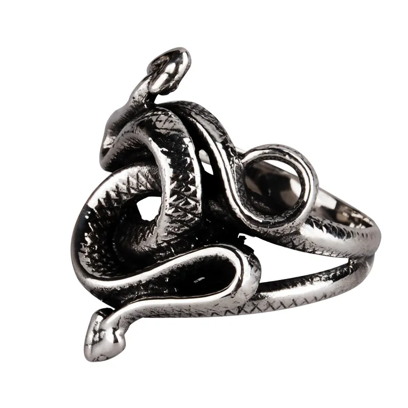 Drop Jewelry Nature Born Killers Men S925 Sterling Sliver Animal Snake Ring Taglia 7 ~ 12 regalo adulti