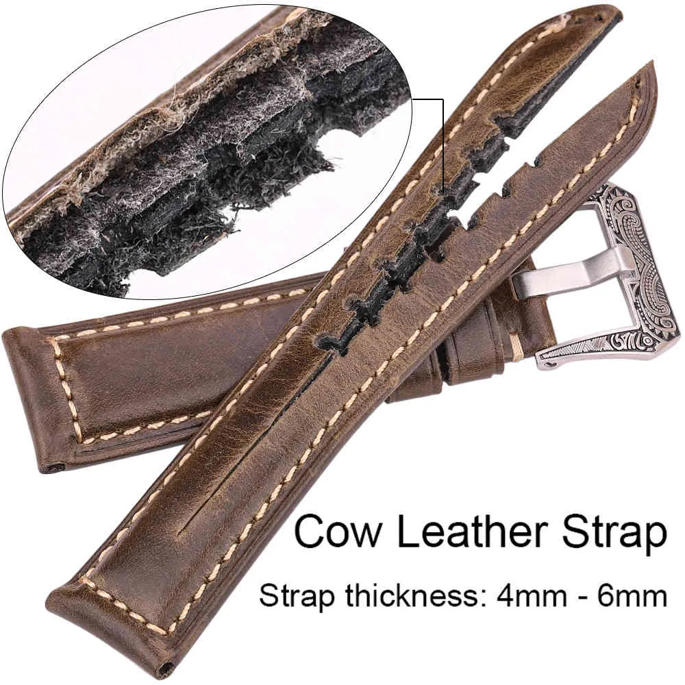 Cowhide 시계 스트랩 팔찌 20mm 22mm 24mm 26mm 여자 남성 진정한 가죽 시계 밴드 시계 액세서리 237L