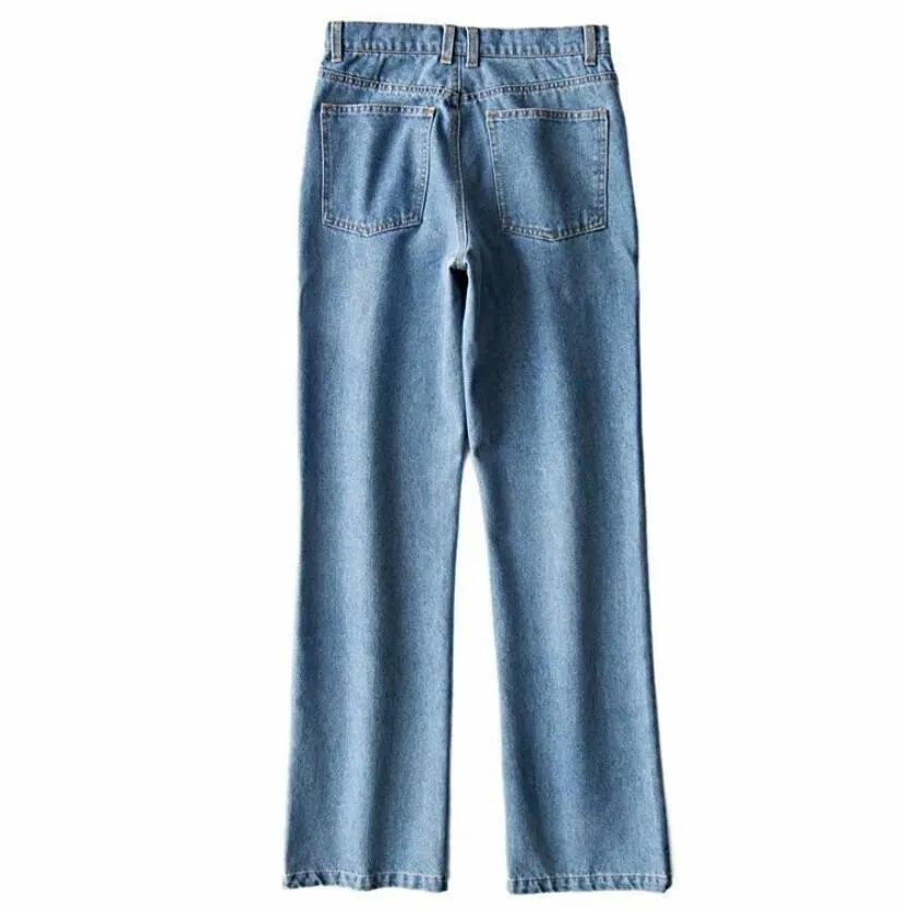 Spring Vintage High Waist Wide Leg Micro Flare Jeans Women Boyfriend Denim Pants Street Loose Long Trousers 210429