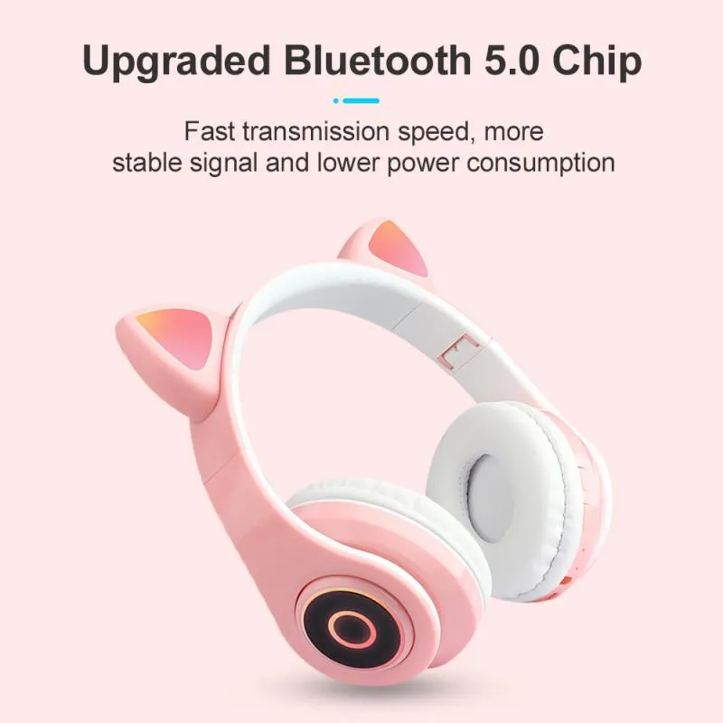 B39ワイヤレスLED猫Bluetoothヘッドフォンのノベルティノイズキャンセルヘッドフォン用ヘッドフォンAndroid携帯電話iPad iPod Earpho6136345