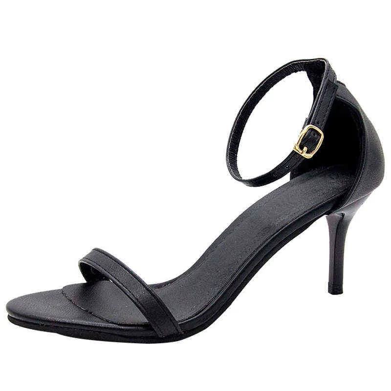 Chaussures de robe LMCAVASUN Femmes Pompes Cheville Sangle Chaussures Pour Sexy Peep Toe Talons Sandales Fête De Mariage Femme Talons Hauts De Luxe Noir Zapatos 220315