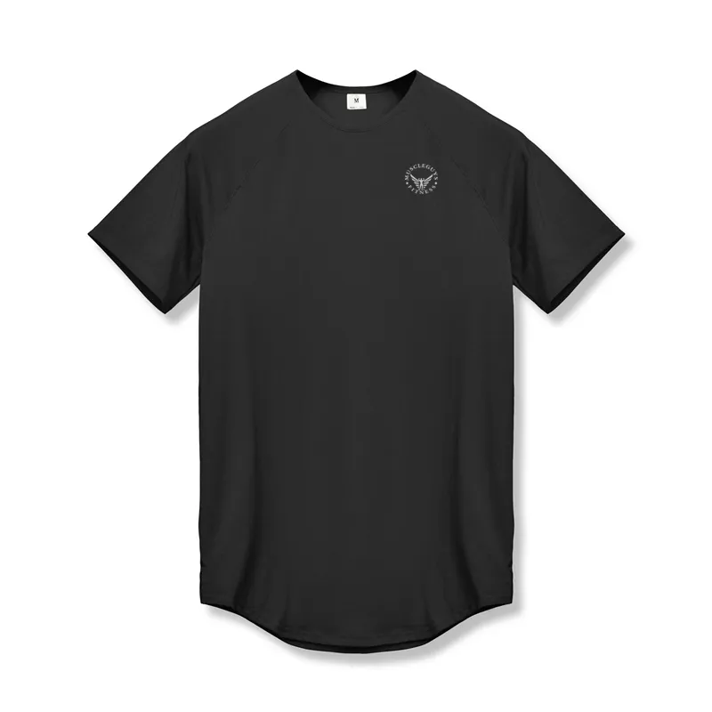 Erkek Slim Fit T Gömlek Esneklik Sıkı Spor Giyim Vücut Geliştirme Fitness Spor Kısa Kollu T-Shirt Hızlı Kuru Tee Gömlek 210421