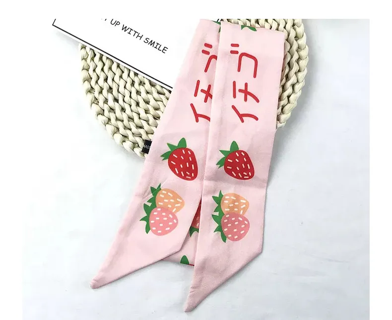 European and American Fashion Silk Scarf Hair Band Vintage Bow Ribbon Temperament Letter Headdress Tassel Children's Ornaments