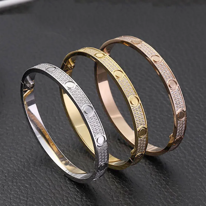 Gypsophila Screwdriver Bracelets for Women Tennis Stainless Steel Rose Gold Couple Diamond Luxury Bracelet Fashion Jewelry In Hand246D