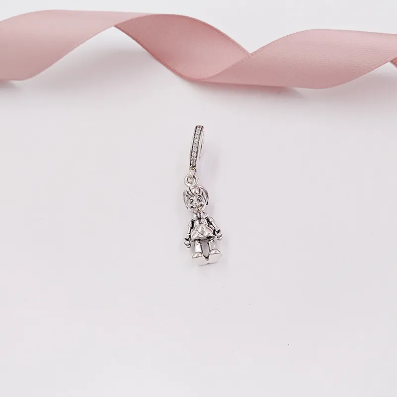 Creazione di gioielli in argento sterling 925 san valentino  pandora Disny pinochioo ciondola fascino trasparente  catena di perline bracciali estetici regali di compleanno le donne 797489CZ