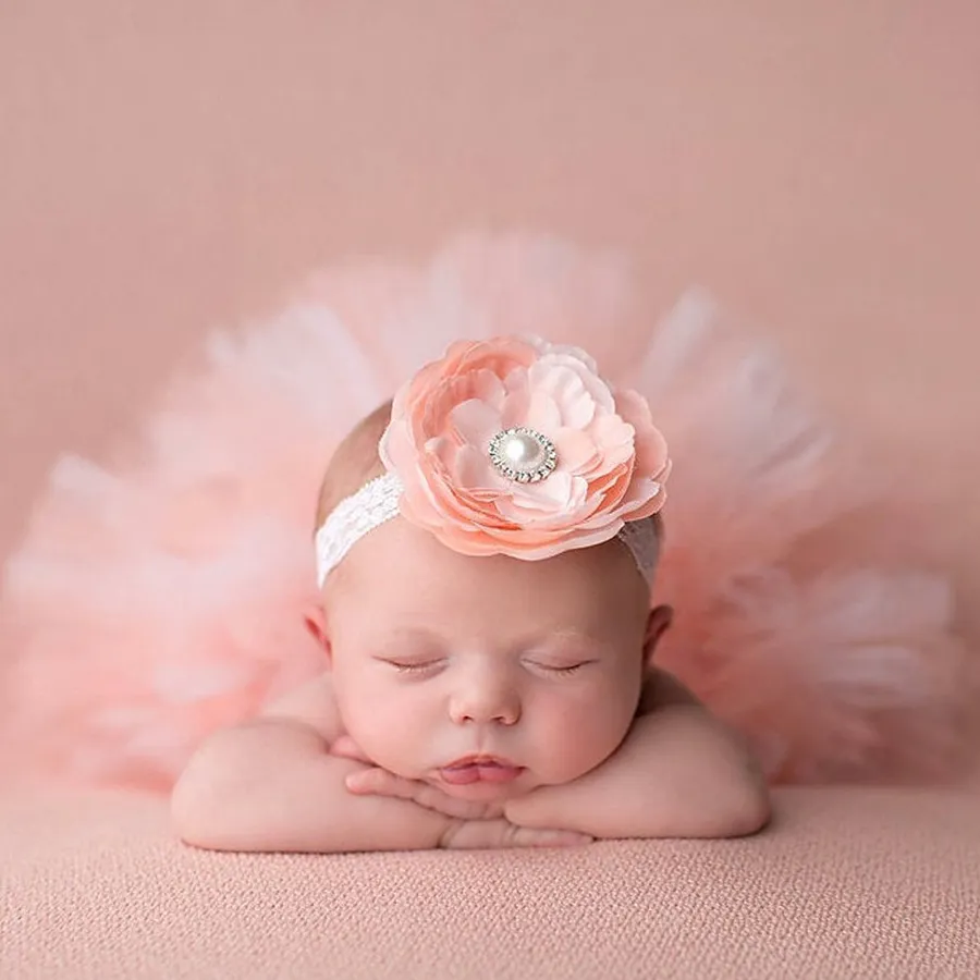 Fluffy Tutu Set Baby Yellow Tutu Skirt with Headband Cake Smash Outfit Newborn Photo Props Infant Princess clothes5863450