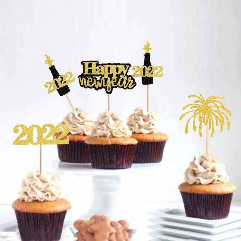4шт счастливый год кекс топпер торт для выборов для года 2022 год день рождения рожденские рождественские дома торт флаг партии украшения 211216