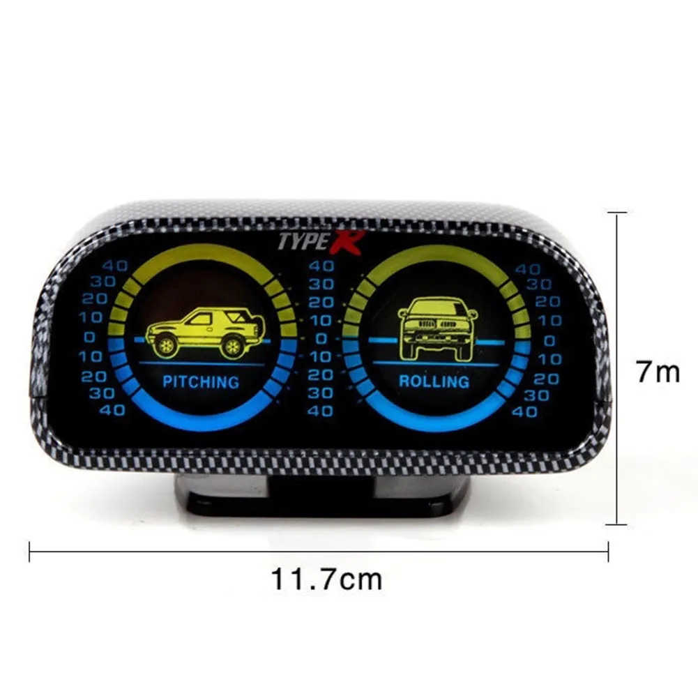 ALLOYSEED Slope Meter Car Compass Pitch Tilt Angle Protractor Latitude Longitude HUD Cool Inclinometer Clinometer