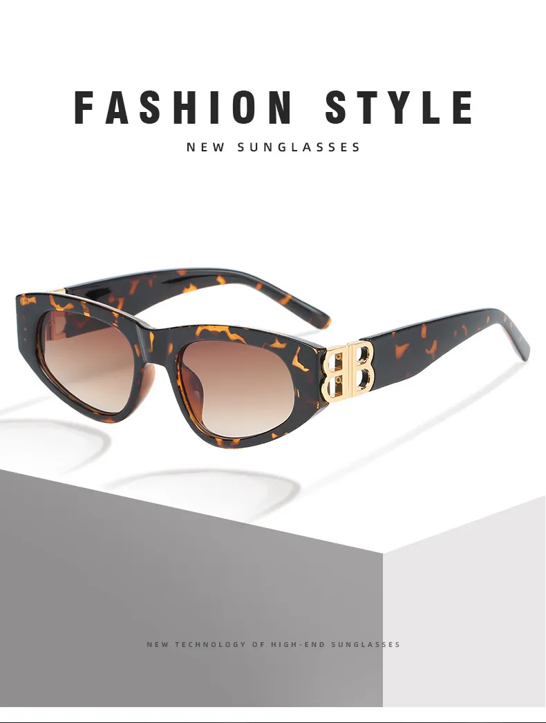2021 스타일 Cateye 선글라스 여성 럭셔리 브랜드 편지 안경 고양이 눈 태양 안경 야외 쇼핑 Oculos De Sol Gafas