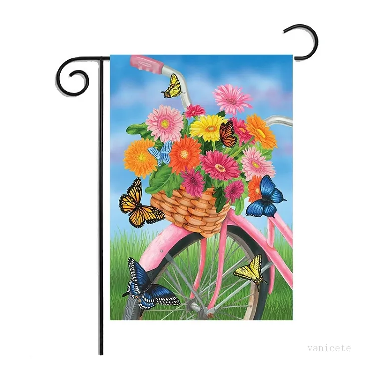 Butterfly Spring Flag Linen Garden Flag Dwustronny druk do domu na świeżym powietrzu Święto Dziękczynienia Flagi Flagi imprezowe 11 -styl T2I5195931531