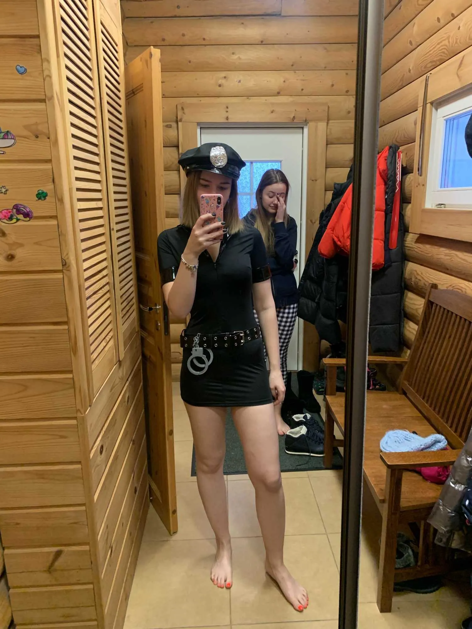 SXXXL Black Blue Sexy Cop Officer strój policjantki kostiumowy kombinezon dla dorosłych kobiet Halloween Cosplay Police Fancy Dress Y01725358