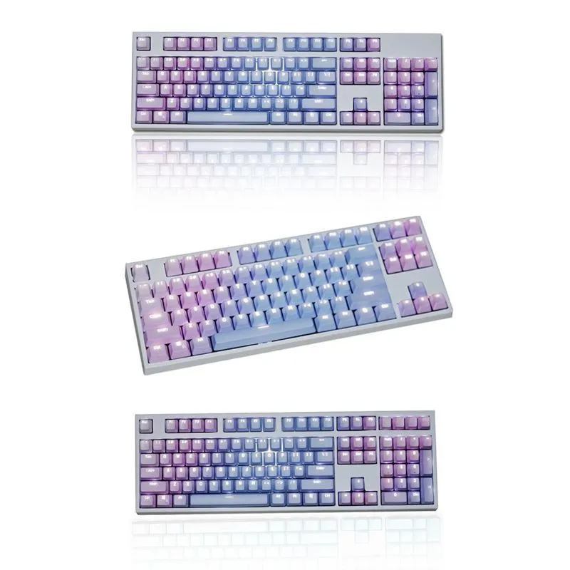 Mechanical Keyboard key caps 87 104 108 Replaceable PBT Keycaps Transparent Lettering Keys Double S Injection Backli KeyCaps