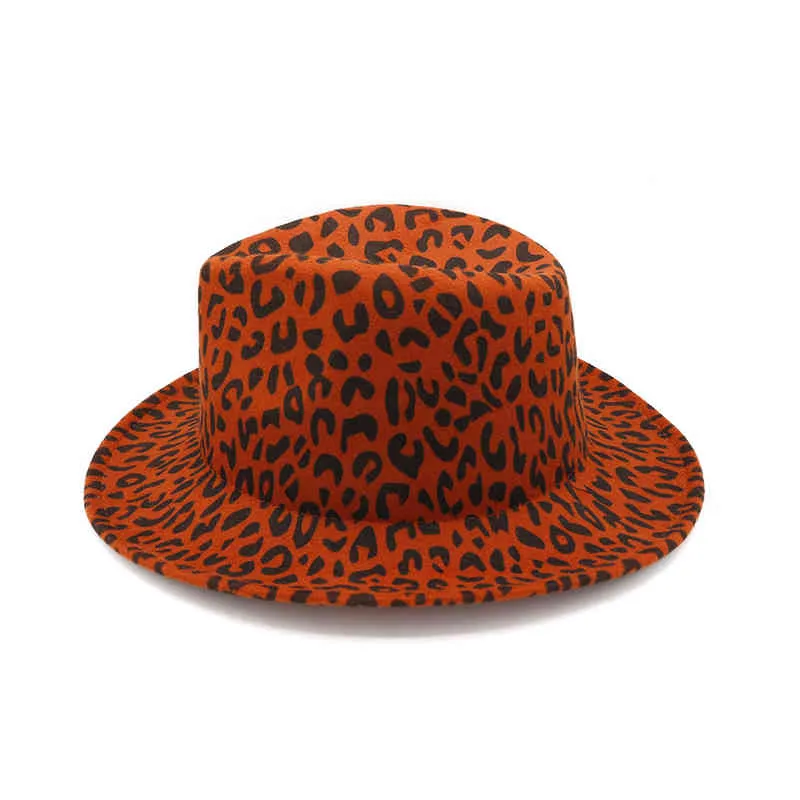 Vaca leopardo-impressão fedora cowboy padrão chapéu verão 2021 hip-hop retrô solcreen ocidental vaca