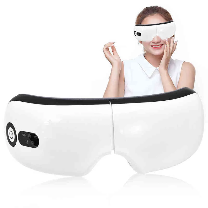 Умная подушка безопасности, вибрационный массажер для глаз, инструмент для ухода за компрессом, поддержка Bluetooth, массажные очки для усталости 2101087166658