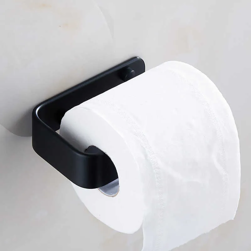 Porte-papier toilette noir Espace Porte-serviettes en aluminium WC Rouleau de cuisine Matériel de salle de bains 210720