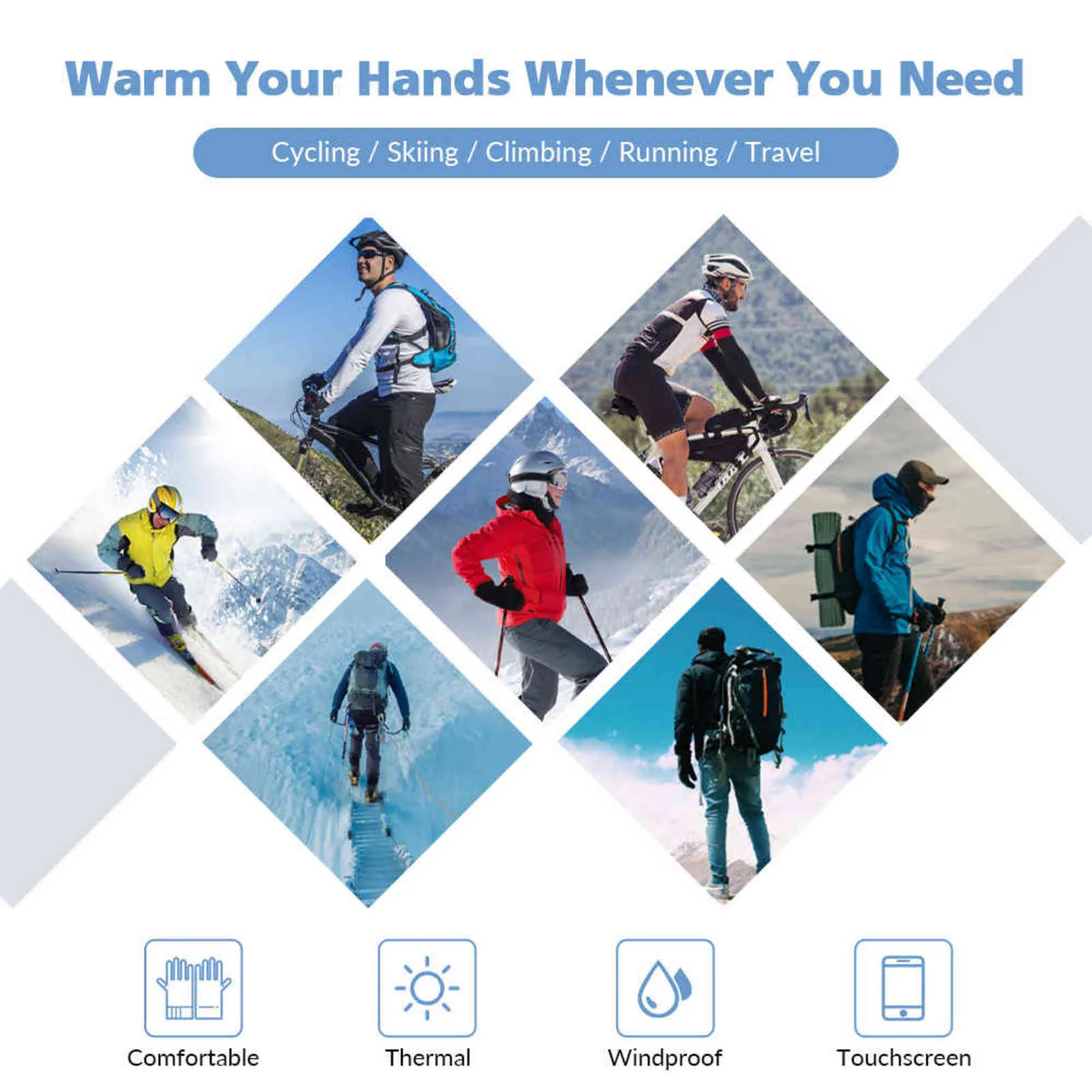 Outdoor Winter Gloves motorcycle Men Waterproof Thermal Guantes Non-Slip Touch Screen Cycling Bike 211124314i