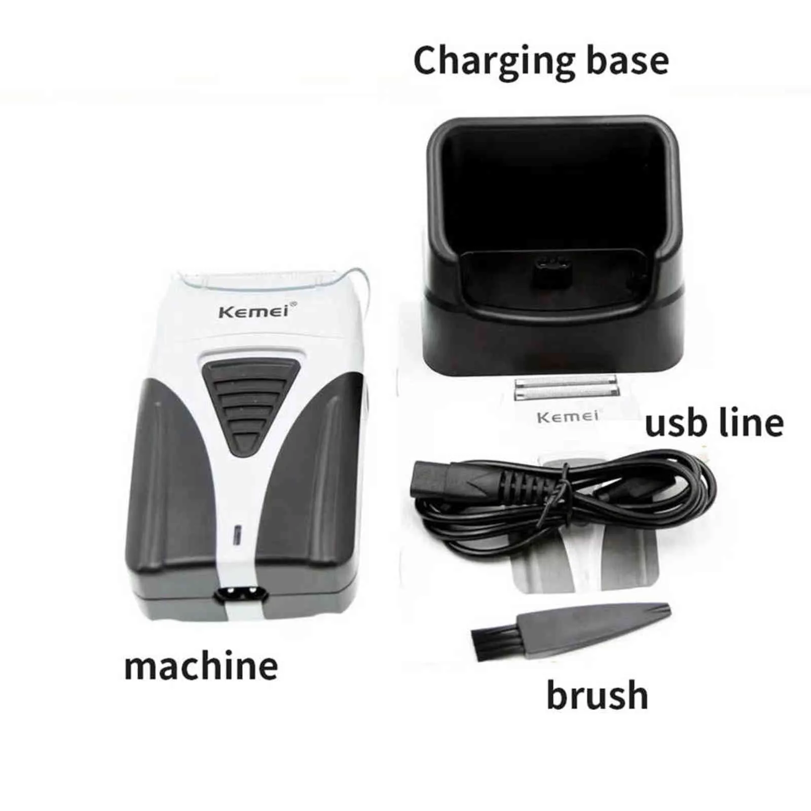 Kemei rasoir électrique rechargeable pour hommes raser en feuille de barbe Machine de finition puissante FADES RETOUR