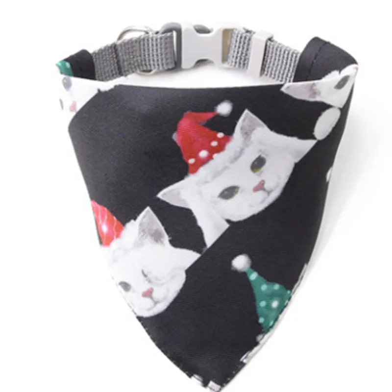 Gola ajustável do cão de algodão desenhos animados de algodão Bandanas Bow laços de estimação Lenço para filhotes de cachorro Kittens Acessórios