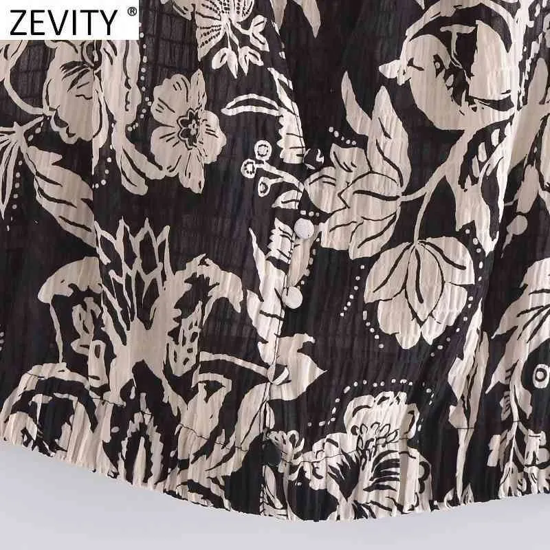 Women Vintage Tropical Floral Print Short Smock Blouse Female Sleeveles Backless Bow Tie Vest Shirt Chic Crop Tops LS9253 210420