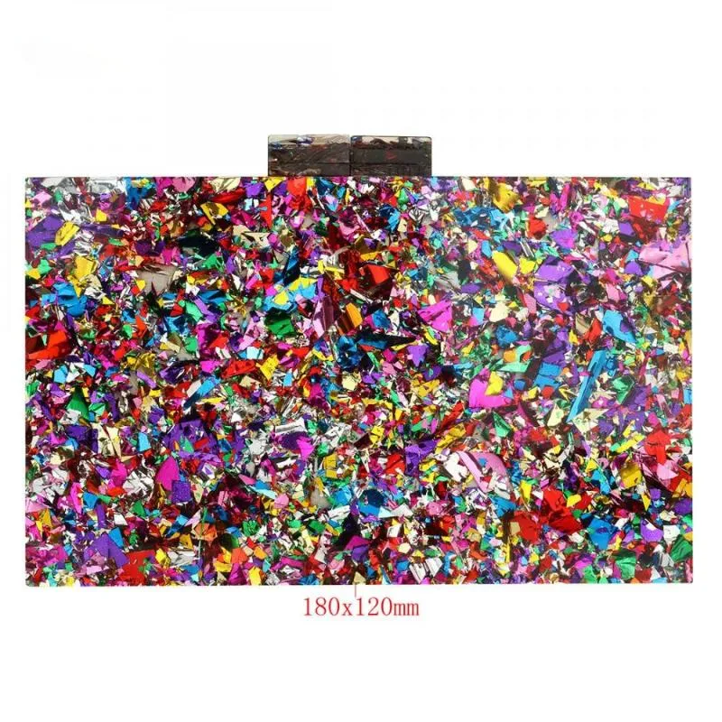 Вечерние сумки-кошелек, стильная многоцветная сумка с блестками, роскошная женская свадебная вечеринка, блестящий свадебный кошелек-клатч, акриловая сумка201U