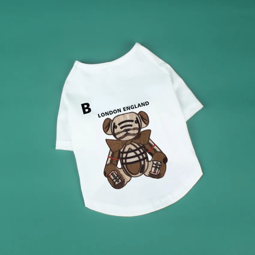 Moda Köpek Giyim Tasarımcı Mektup Ve Ayılar Baskı T-Shirt Köpekler Için Giyim Artı Boyutu Evcil Tees